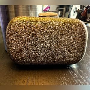 Gold Iridescent Clutch Purse with chain link Strap